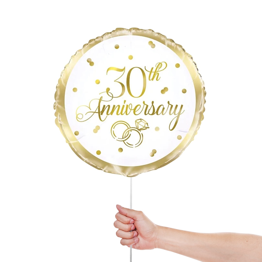 Pearl 30th Anniversary Round Foil Helium Balloon 46cm / 18 in Product Gallery Image