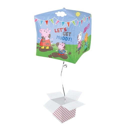 Peppa Pig & Friends Cubez Foil Helium Balloon - Inflated Balloon in a Box Product Gallery Image