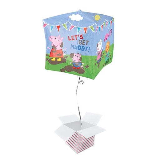 Peppa Pig & Friends Cubez Foil Helium Balloon - Inflated Balloon in a Box Product Gallery Image