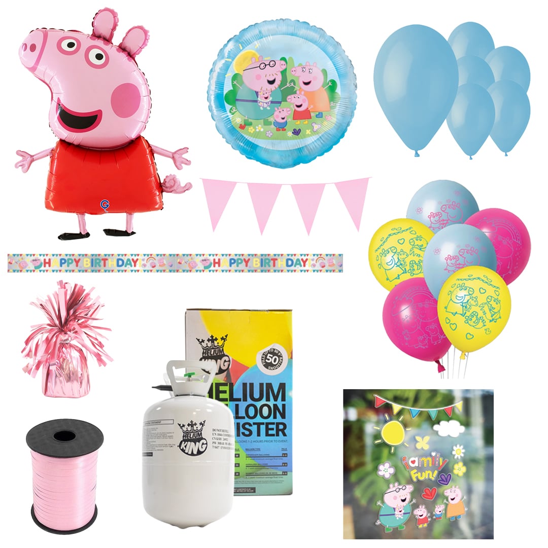 Peppa Pig Birthday Balloons, Helium & Decorations Party Pack View 2