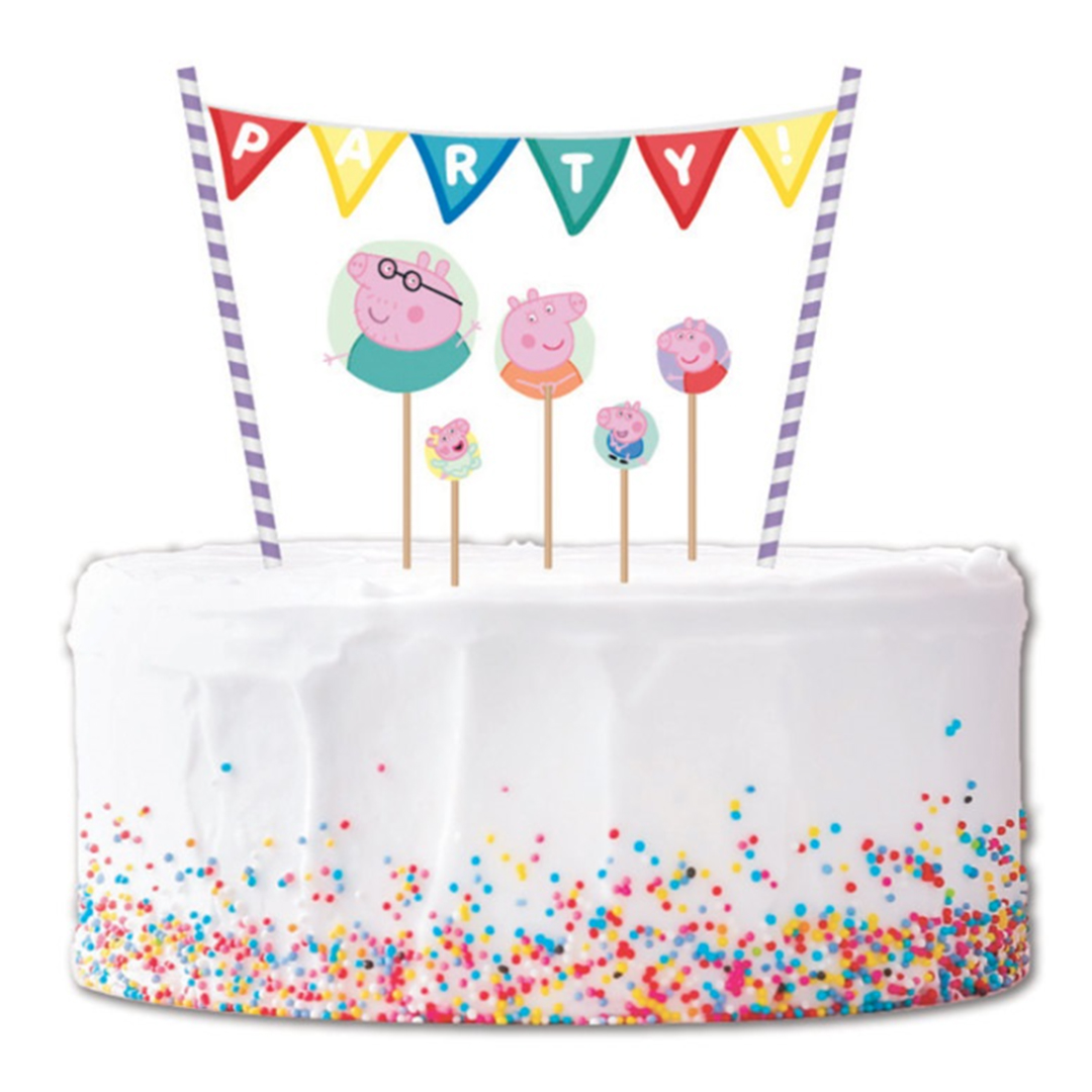 Peppa Pig Bunting Cake Topper & Picks Set