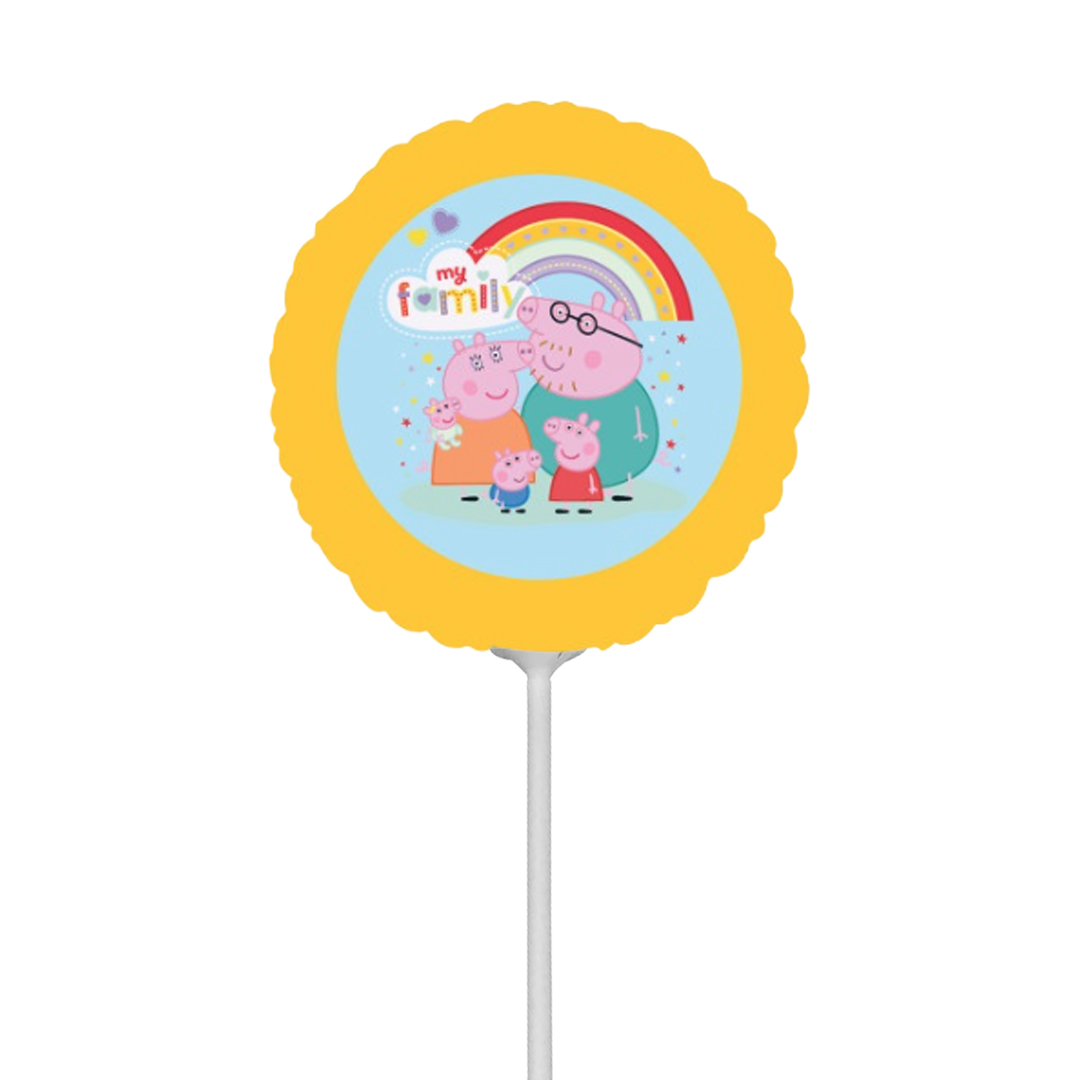 Peppa Pig Family Mini Air Fill Round Foil Balloon 23cm / 9 in