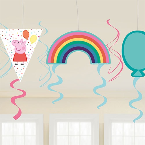 Peppa Pig Hanging Swirl Decorations - Pack of 6