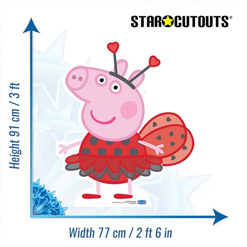 Peppa Pig Ladybird Star Mini Cardboard Cutout 91cm Product Gallery Image