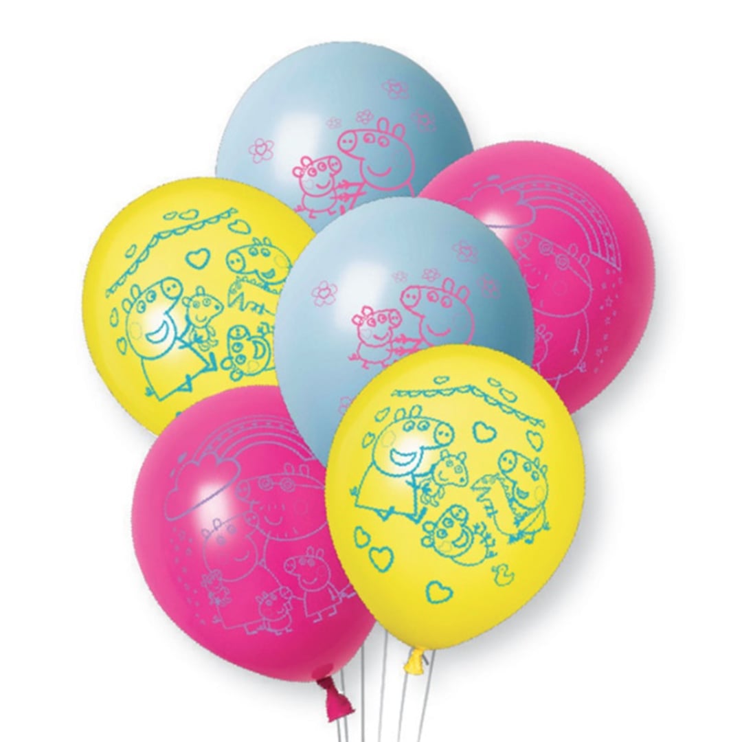 Peppa Pig Latex Balloons 30cm / 12 in - Pack of 6