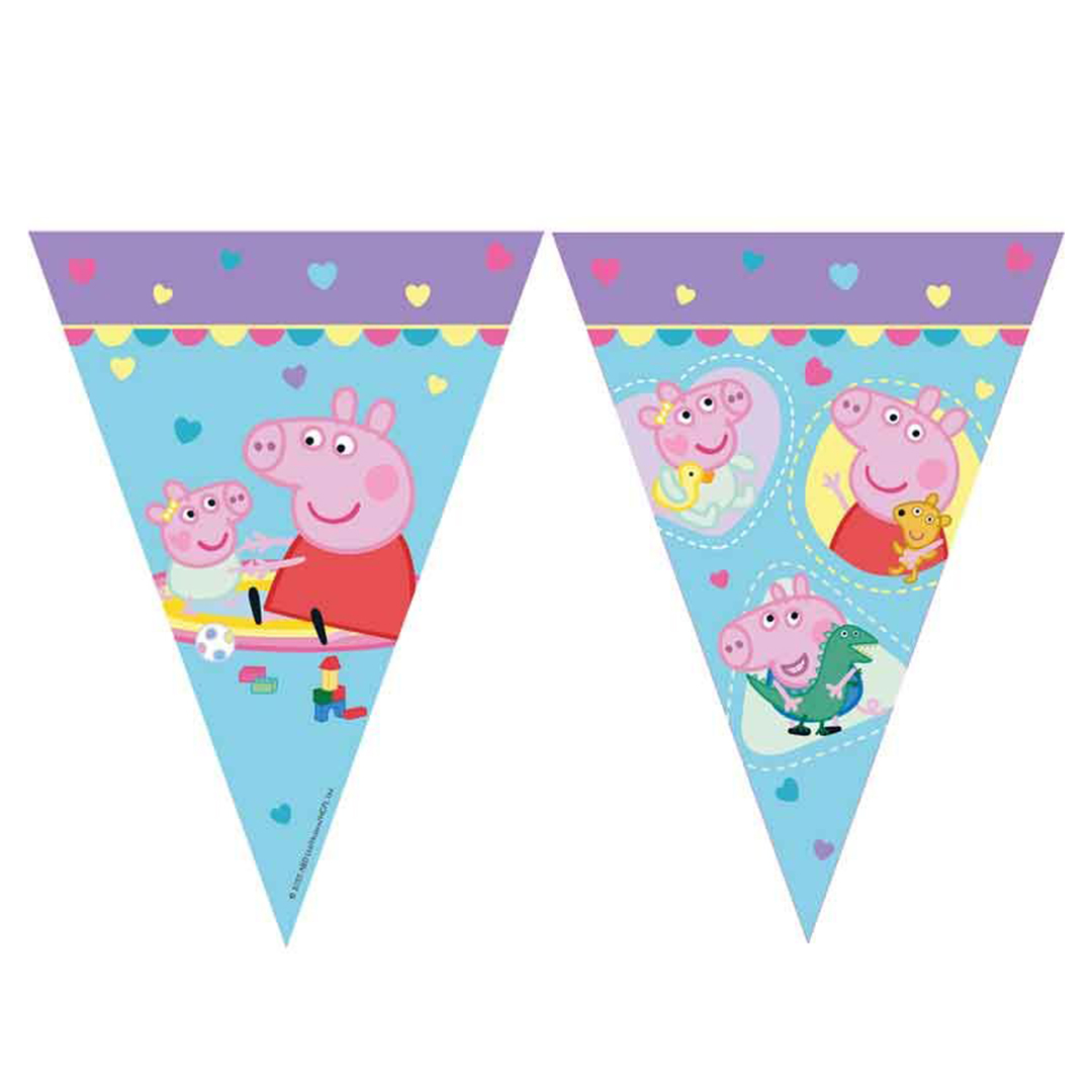 Peppa Pig Made With Love Paper Triangle Flag Bunting Banner 2.3m
