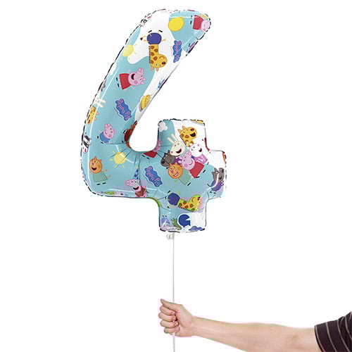 Peppa Pig Number 4 Giant Foil Helium Balloon 66cm / 26 in Product Gallery Image