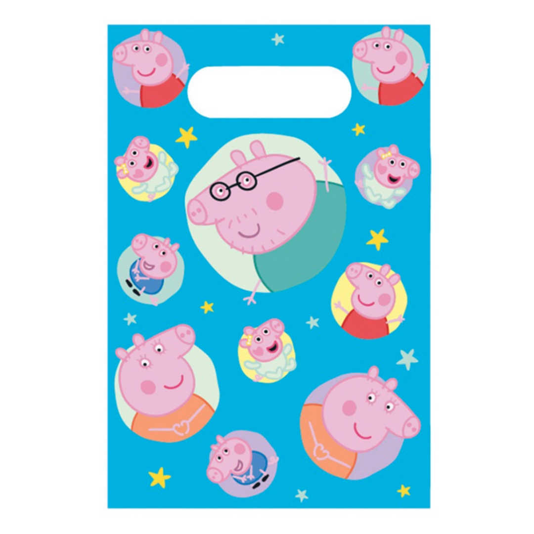 Peppa Pig Paper Loot Party Bags - Pack of 8