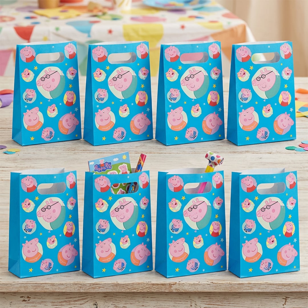 Peppa Pig Paper Loot Party Bags - Pack of 8