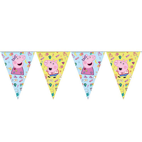 Peppa Pig Plastic Pennant Bunting 2.3m Product Gallery Image