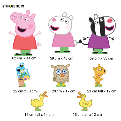 Peppa, Zoe and Suzy (Peppa Pig) Cardboard Cutouts Decoration Pack Product Gallery Image