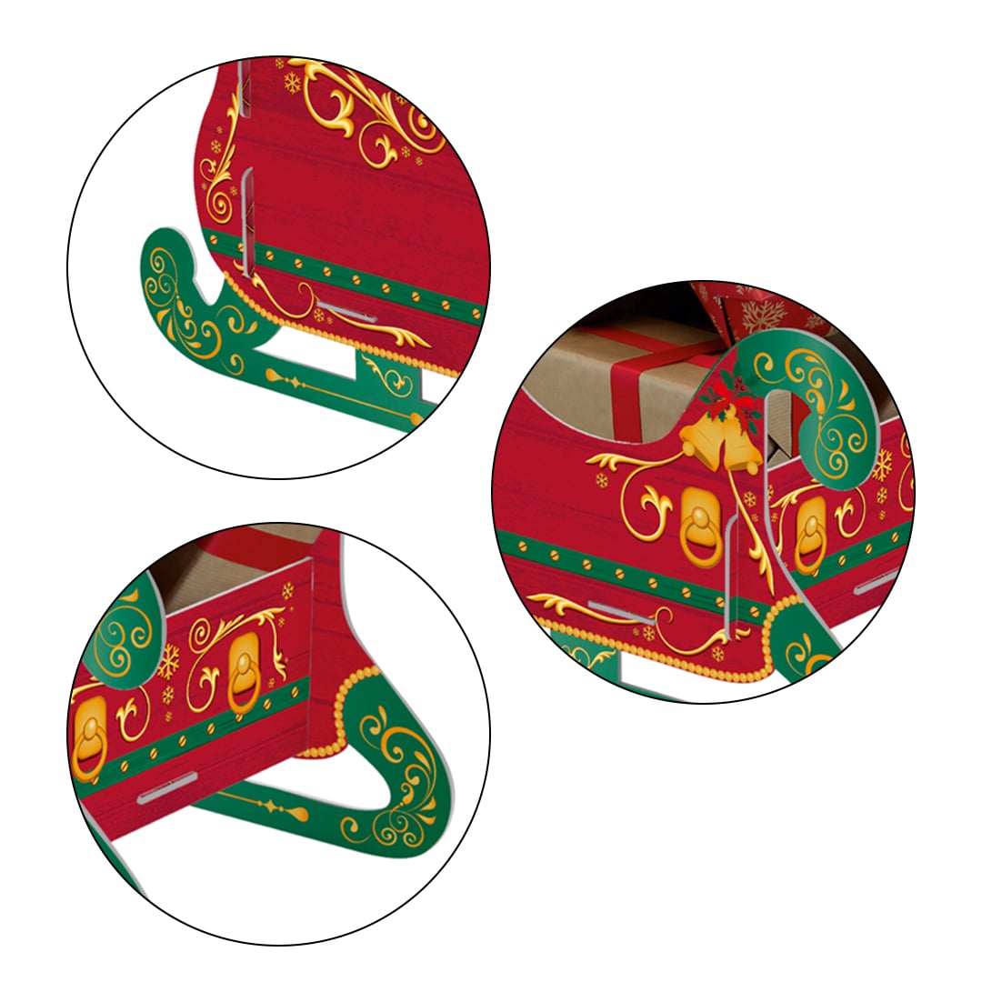 Personalisable Santa's Sleigh Christmas Present Cardboard Gift Holder 72cm View 4