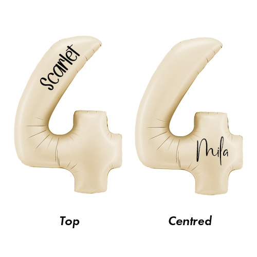 Personalisable Satin Cream Number 4 Helium Foil Giant Balloon - Inflated Balloon in a Box Product Gallery Image