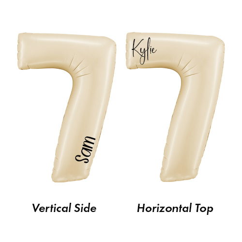 Personalisable Satin Cream Number 7 Helium Foil Giant Balloon - Inflated Balloon in a Box Product Gallery Image