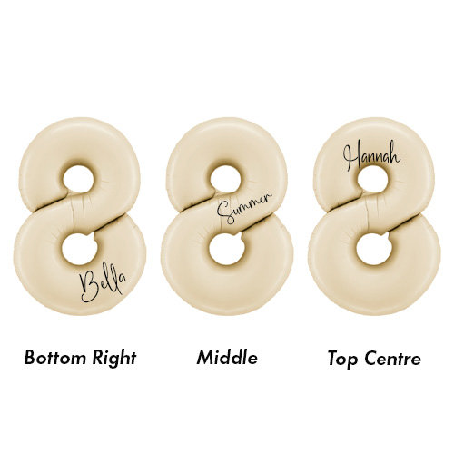 Personalisable Satin Cream Number 8 Helium Foil Giant Balloon - Inflated Balloon in a Box Product Gallery Image