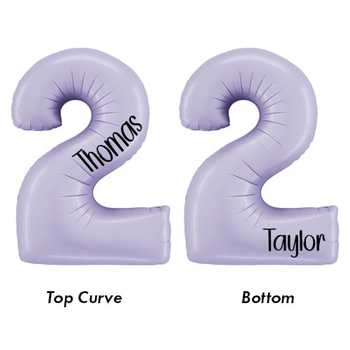Personalisable Satin Lilac Number 2 Giant Foil Balloon - Inflated Balloon in a Box View 3