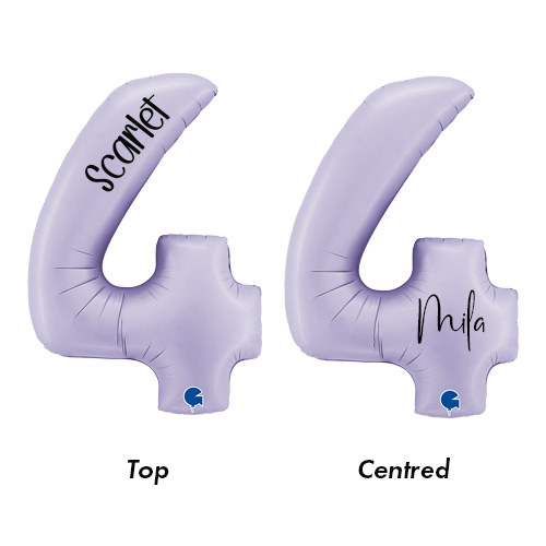 Personalisable Satin Lilac Number 4 Giant Foil Helium Balloon - Inflated Balloon in a Box Product Gallery Image