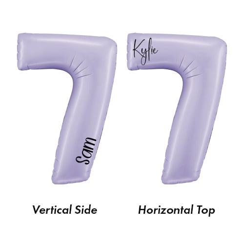 Personalisable Satin Lilac Number 7 Giant Foil Balloon - Inflated Balloon in a Box View 3