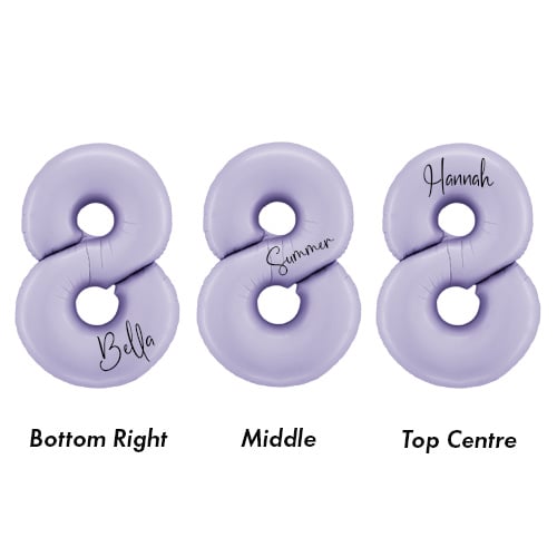 Personalisable Satin Lilac Number 8 Giant Foil Balloon - Inflated Balloon in a Box View 4