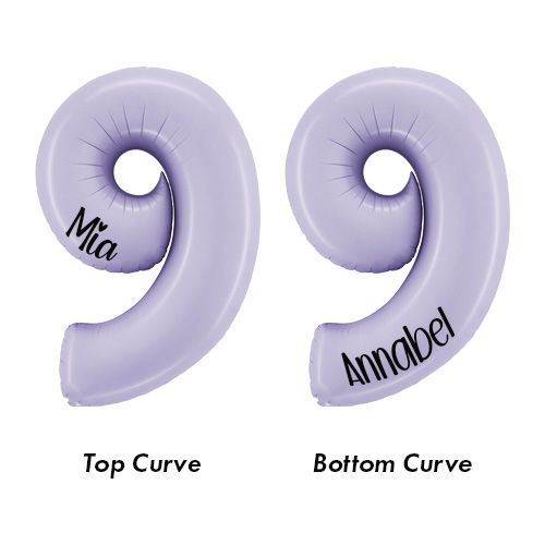 Personalisable Satin Lilac Number 9 Giant Foil Helium Balloon - Inflated Balloon in a Box Product Gallery Image