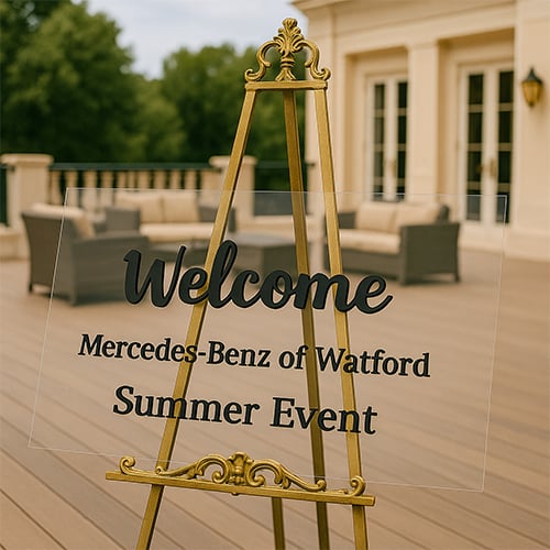 Personalised A2 Welcome Acrylic Event Entrance Party Sign with 3D Lettering Product Gallery Image