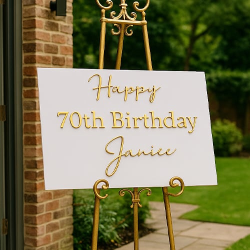 Personalised A2 Welcome Acrylic Event Entrance Party Sign with 3D Lettering
