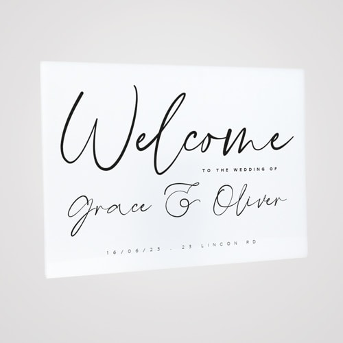 Personalised A2 Cursive Chic Wedding Welcome Sign Product Gallery Image