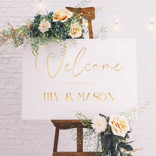 Personalised A2 Elegant Sophistication Wedding Welcome Sign