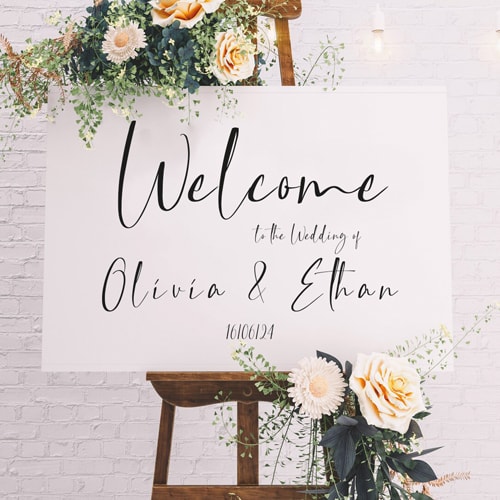 Personalised A2 Idyllic Cursive Wedding Welcome Sign Product Gallery Image