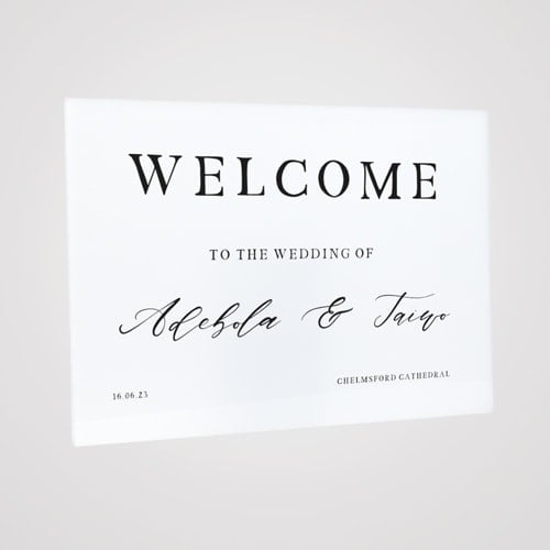 Personalised A2 Traditional Cursive Bottom Wedding Welcome Sign Product Gallery Image