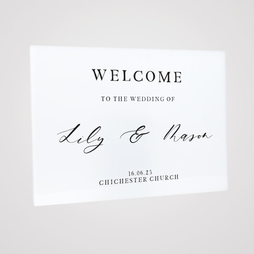 Personalised A2 Traditional Cursive Middle Wedding Welcome Sign Product Gallery Image