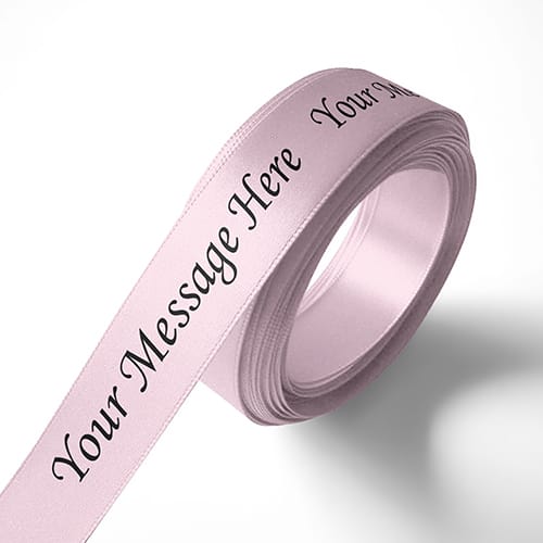 Personalised 15mm Baby-Pink Ribbon Elan Single Faced Satin
