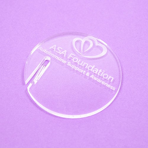 Personalised Business Clear Acrylic Round Drinks Tag Product Gallery Image