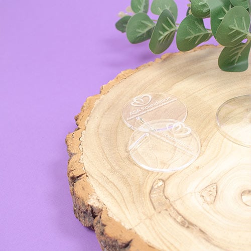 Personalised Business Clear Acrylic Round Drinks Tag Product Gallery Image