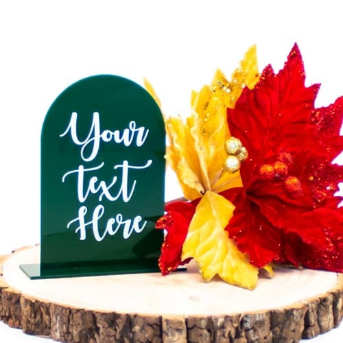 Personalised Christmas Table Sign Acrylic Arch Decoration Product Gallery Image