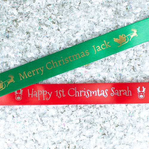 Personalised Christmas Custom Printed Ribbon Product Gallery Image