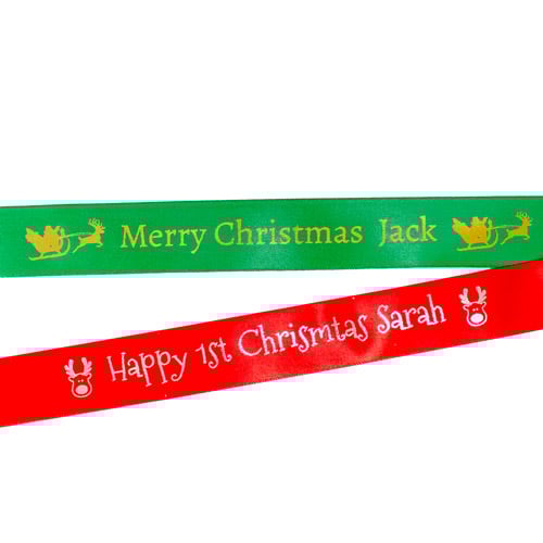 Personalised Christmas Custom Printed Ribbon Product Gallery Image