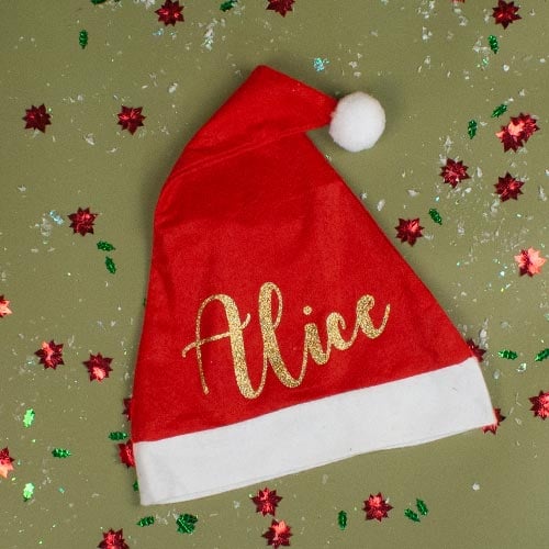 Personalised Christmas Adult Santa Hat with Bobble Product Image