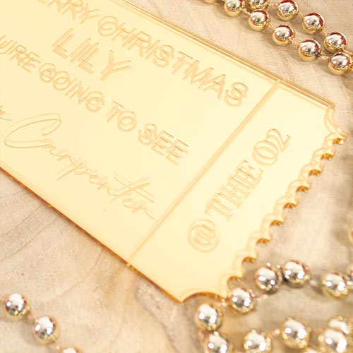 Personalised Concert Show Ticket 2D Customisable Keepsake Memento Gift Product Gallery Image