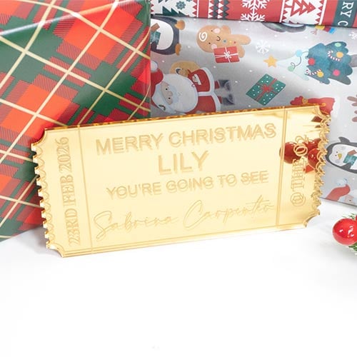 Personalised Concert Show Ticket 2D Customisable Keepsake Memento Gift