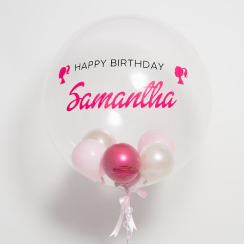 Personalised Doll Style Stuffed Bubble Balloon - Inflated Balloon In A Box Product Image