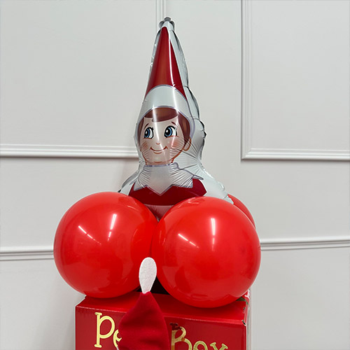 Personalised Elf Arrival in a Postbox Official Elf on the Shelf Christmas Inflated Balloon Display Product Gallery Image