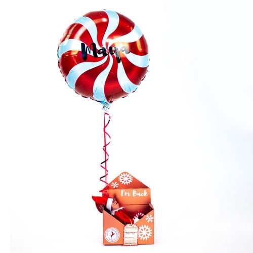 Personalised Envelope Arrival Elf & Balloon Christmas Gift Box