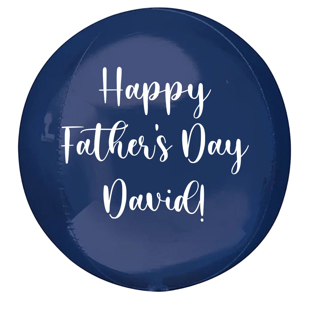 Personalised Father's Day Navy Blue Orbz Foil Balloon - Inflated Balloon In A Box