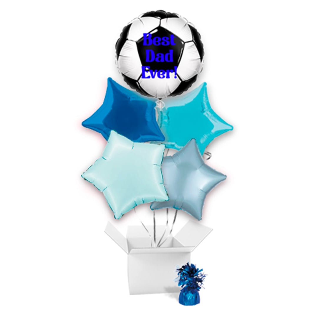 Personalised Football Father's Day Round Foil Balloon - 5 Inflated Balloons In A Box
