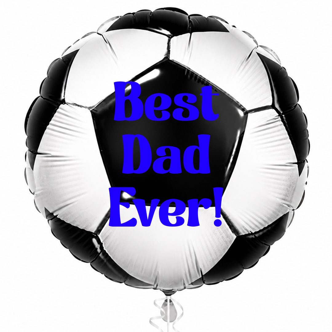 Personalised Football Father's Day Round Foil Balloon - Inflated Balloon In A Box