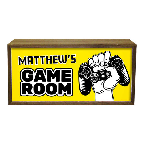 Personalised Game Room LED Light Box Wood Room Sign Product Gallery Image