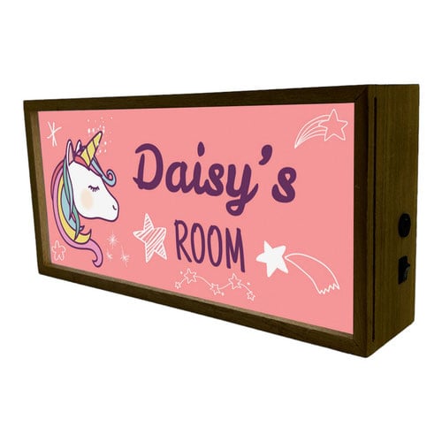 Personalised Girl's Room Unicorn LED Light Box Room Sign Product Gallery Image