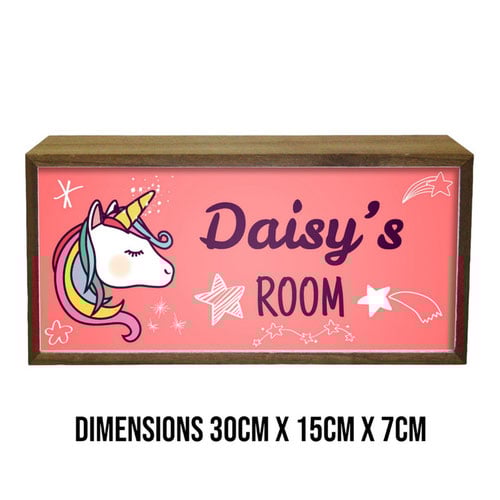 Personalised Girl's Room Unicorn LED Light Box Room Sign Product Gallery Image