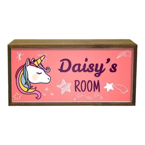 Personalised Girl's Room Unicorn LED Light Box Room Sign Product Gallery Image